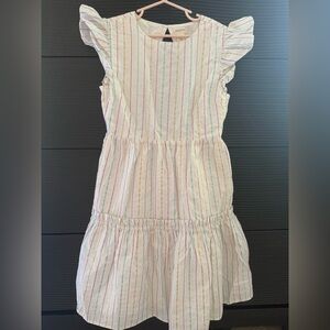 Crewcuts - Striped Kids Dress in White, Pink, Blue and Yellow